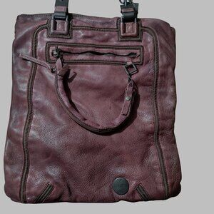 Diesel Vintage Leather Handbag Tote Purse Heavy Hardware Burgundy Leather India